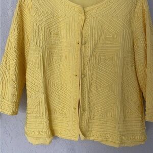 Rebecca Malone Yellow Textured Blazer